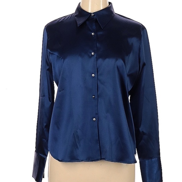 satin finish button down - Picture 2 of 5